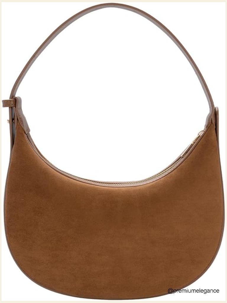 Suede Crescent Crossbody Bag Hobo Shoulder Purse Tote Handbag